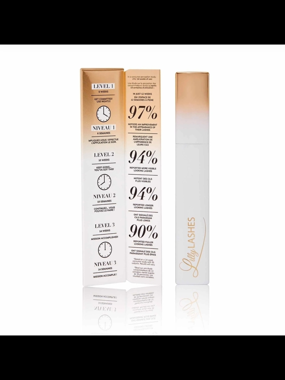 NEW Lilly Lashes Level Up Lash Enhancing Serum - Gold & White - Picture 2 of 8